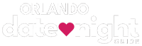 Orlando Date Night Guide logo, featuring a stylized heart icon with the words 'ORLANDO DATE NIGHT GUIDE', in modern font, representing the brand Orlando Date Night Guide focused on date night ideas and activities in Orlando and the central Florida area.