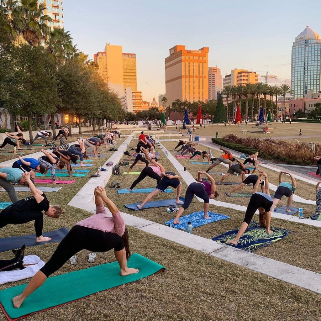 free Sunday yoga downtown Tampa