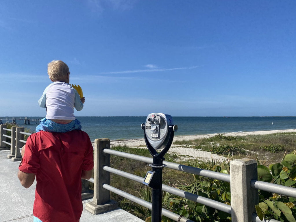 Walking to board the Egmont Key ferry