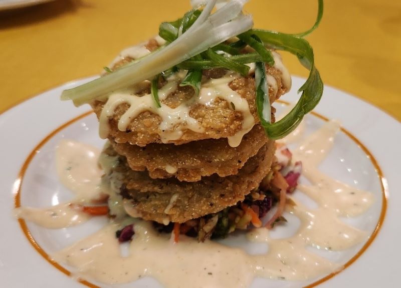 Fried Green Tomato Stack at Melting Pot Social