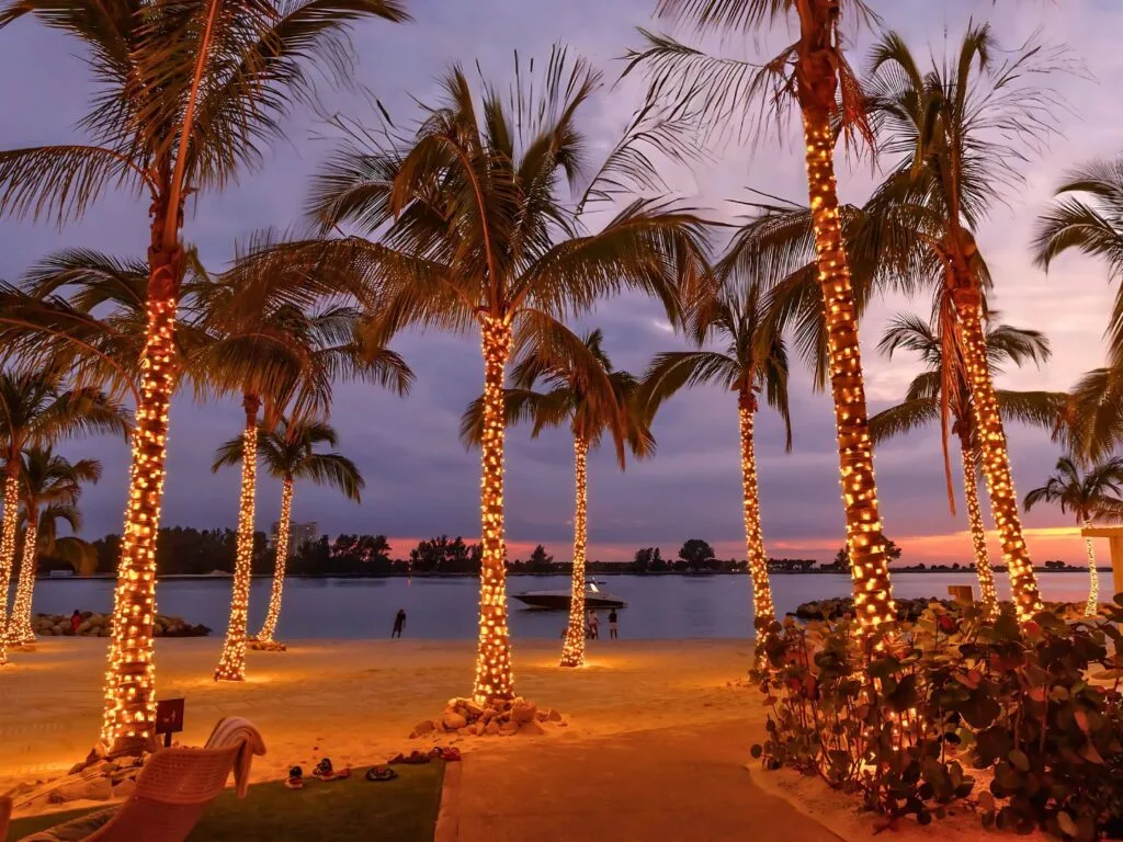 a beach at sunset for JW Marriott Clearwater Beach NYE