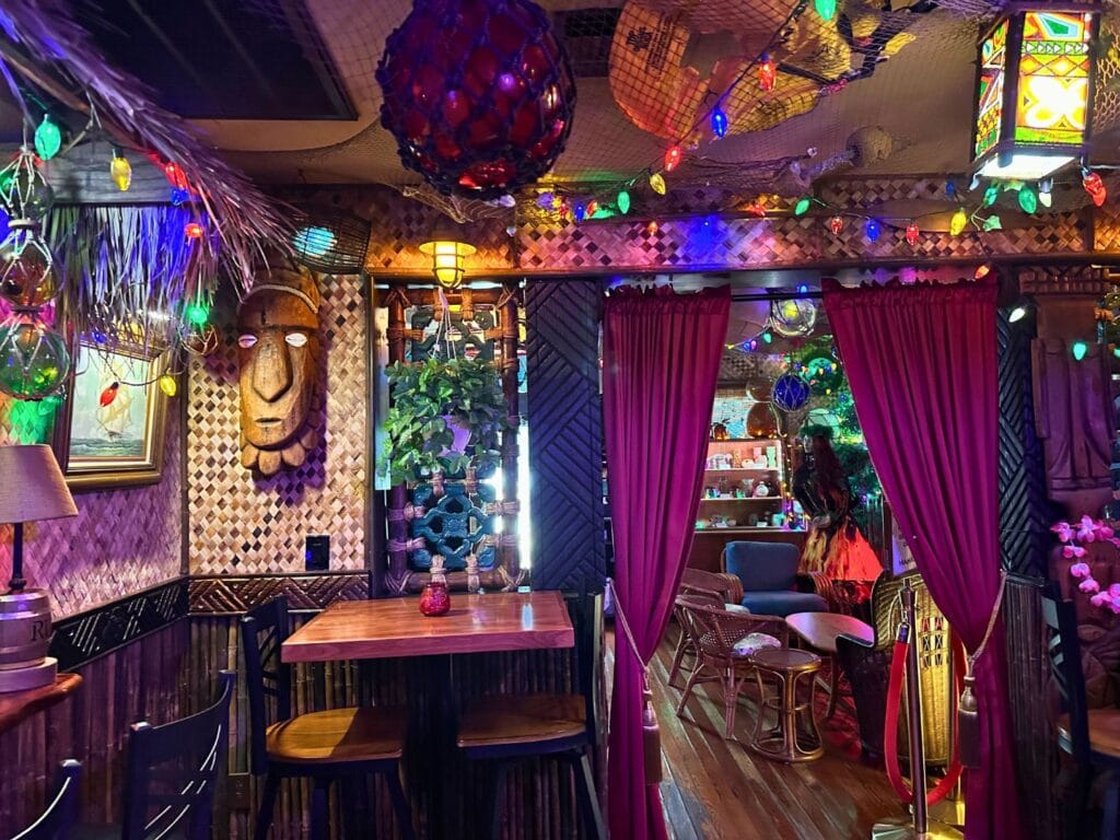 inside bar arrea of Honu Tiki Bar near Tampa Bay Dunedin