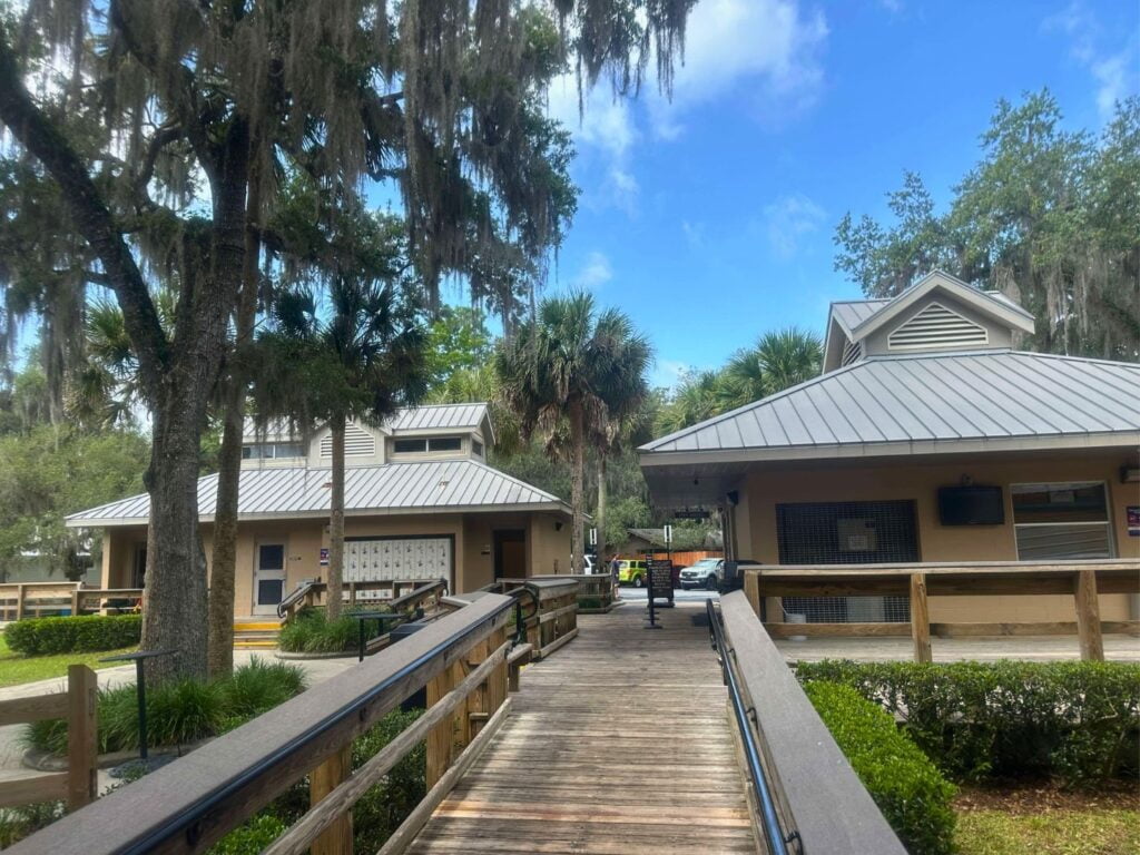 Boardwalk and facilities at KP Hole Park in Florida