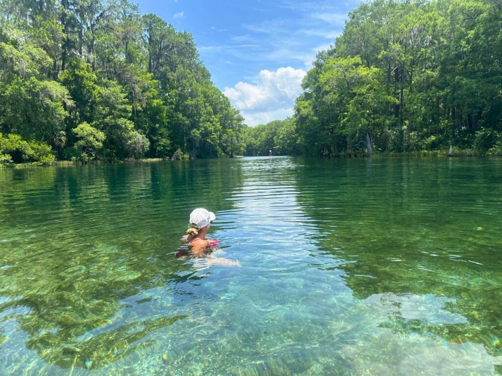 Swimming in Rainbow River in Florida