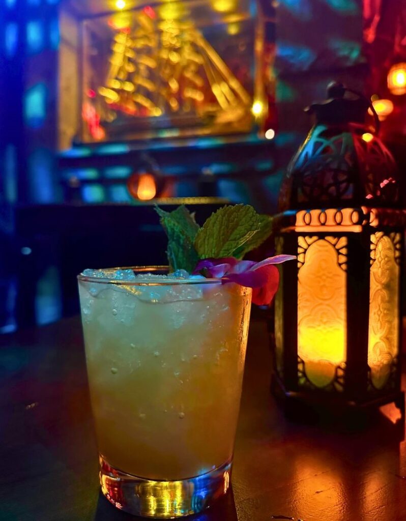 Mai Tai and pirate decor at Morgan's Cove Tampa - image by Jodi Caballero