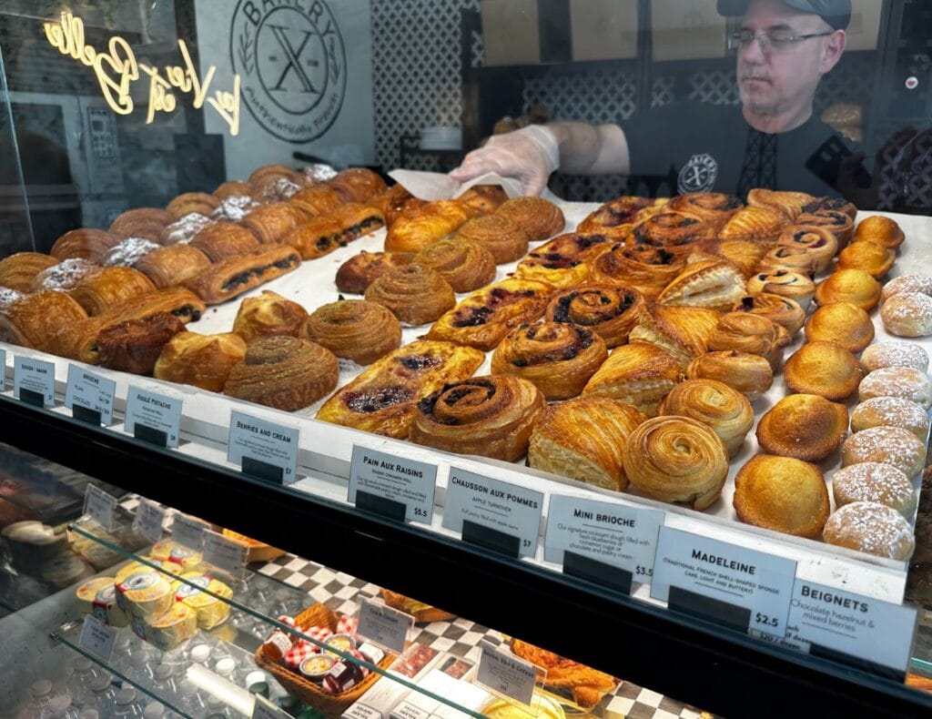 A delicious spread fresh pastries from BakeryX
