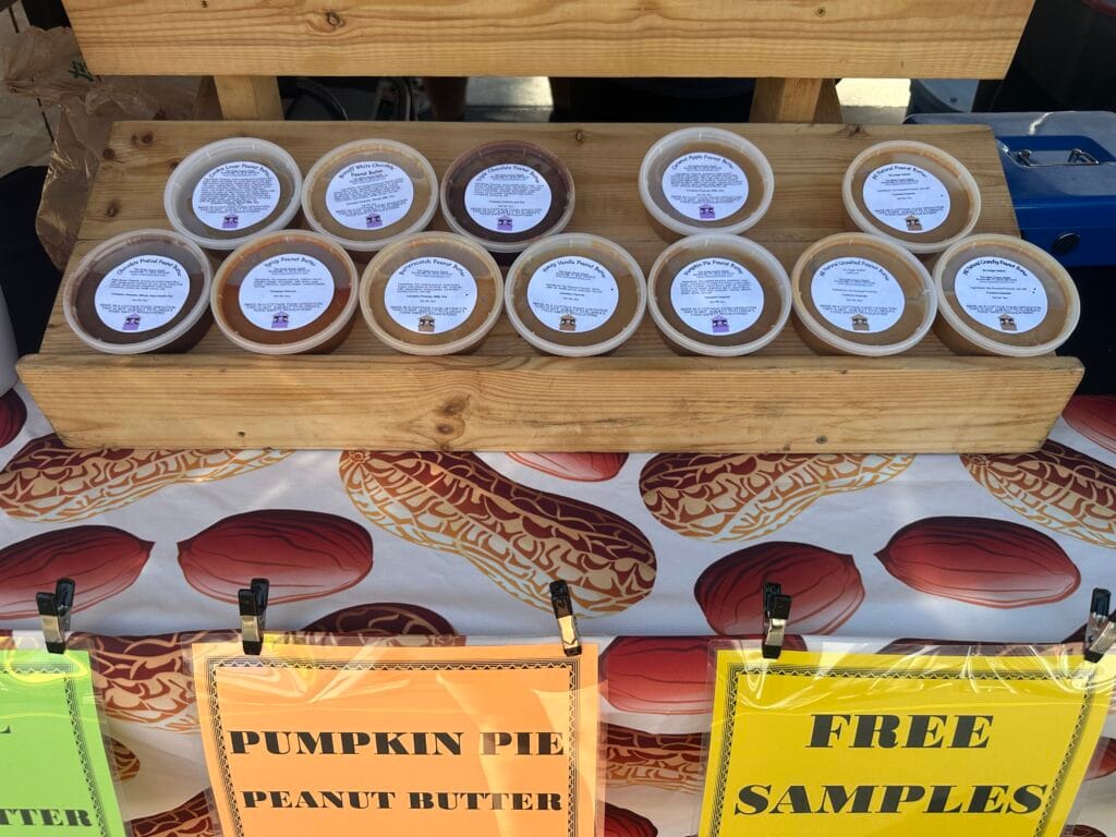 various nut butters from The Nutty Snack Shack at the Fresh Market at Wiregrass