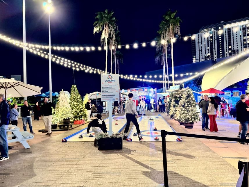 curling at winter village