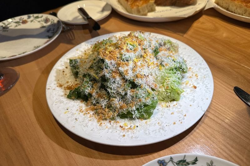 The Little Gem Salad starter from Rocca, a Michelin Star restaurant in Tampa, FL.