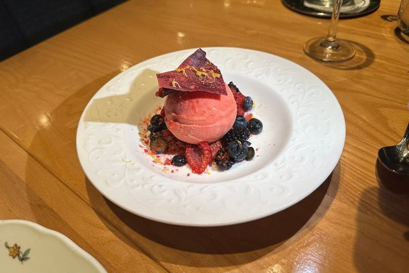 Strawberry Sorbetto featuring fresh berries from Rocca.
