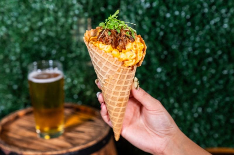 Brisket Mac (in a Waffle Cone) at Busch Gardens Tampa Bay Bier Fest, Brews & BBQ