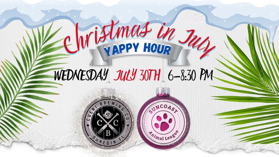 graphic for christmas in july at Cueni Brewing Co.
