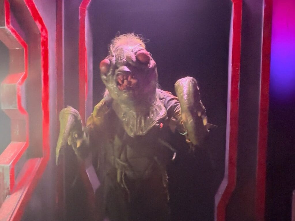 Alien from M.A.R.S. Howl-O-Scream house at Busch Gardens 2025