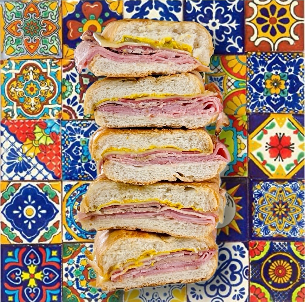 A stack of Cuban Sandwiches from Columbia Restaurant
