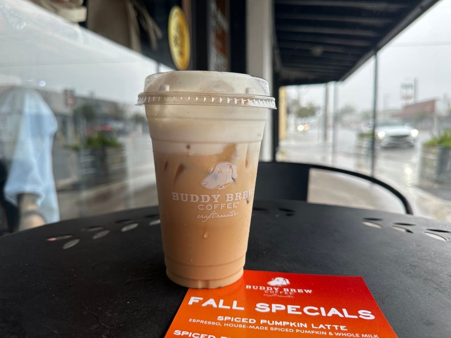 Cinnamon Roll Latte from Buddy Brew's 2025 fall drink menu