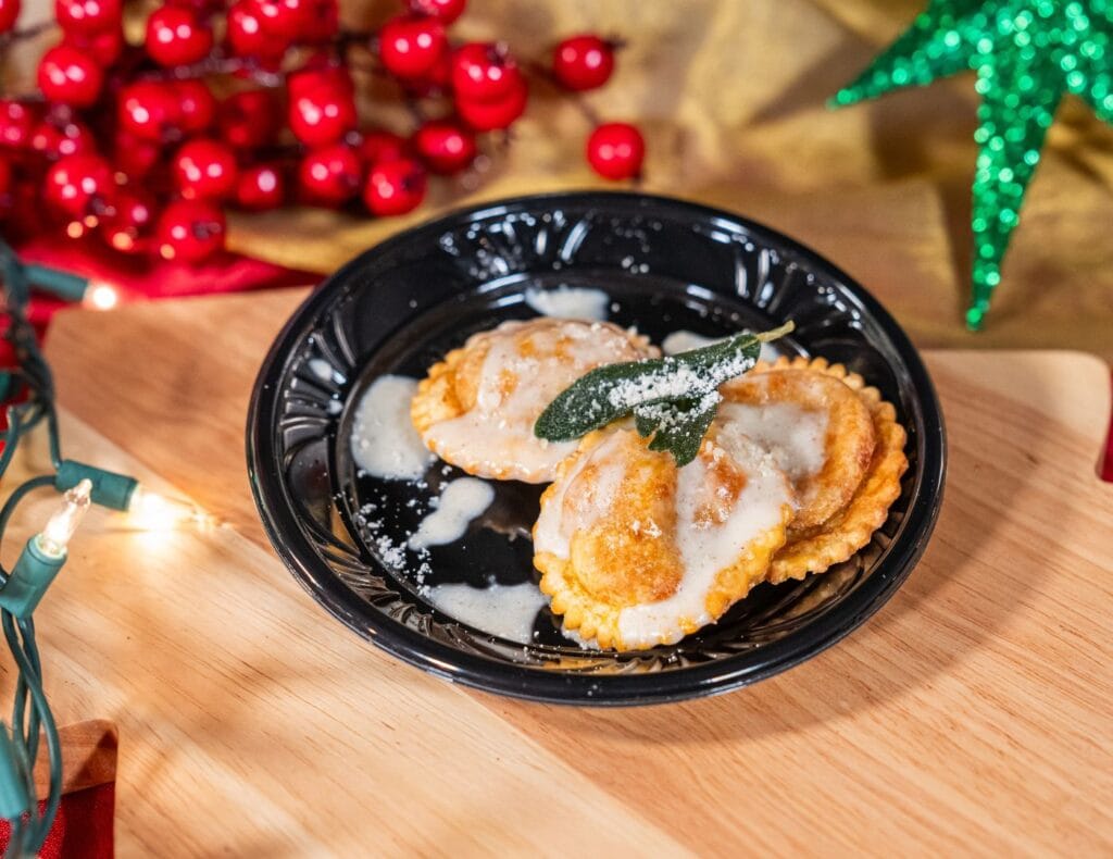 The Pumpkin Ravioli at Busch Gardens topped with sage