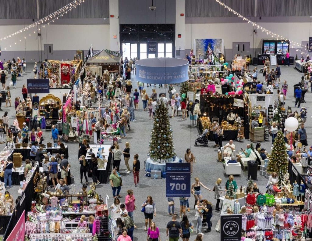 Arial view of the Junior League of Tampa Holiday Market
