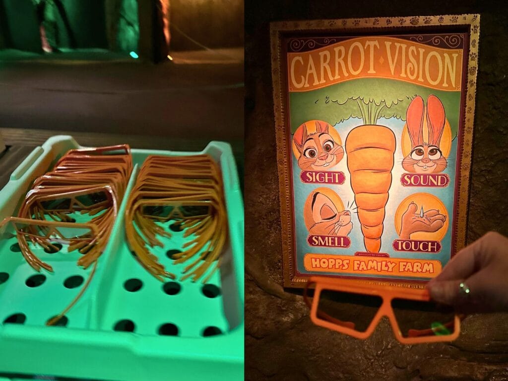 Zootopia Better Zoogether at Animal Kingdom 3D glasses and Carrot Vision poster  - image by Dani Meyering