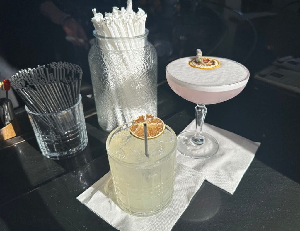 Even though the carousel bar isn't spinning, it's still a great spot to sit for a drink!