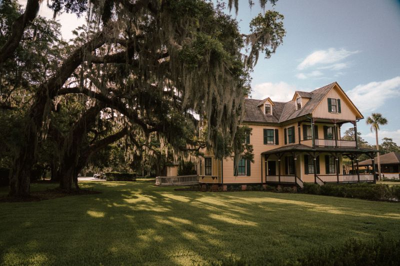 Some of the Jekyll Island grounds feature large trees
