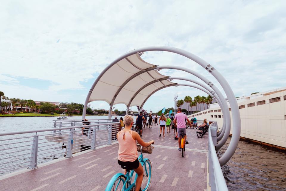 Bike ride on the Tampa Riverwalk