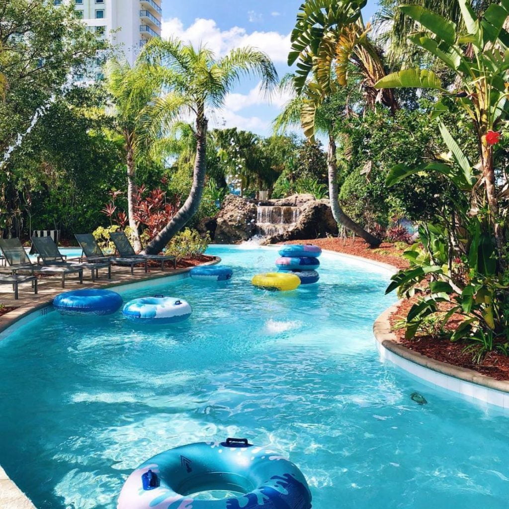 Tubing in Florida at local resort pool lazy rivers