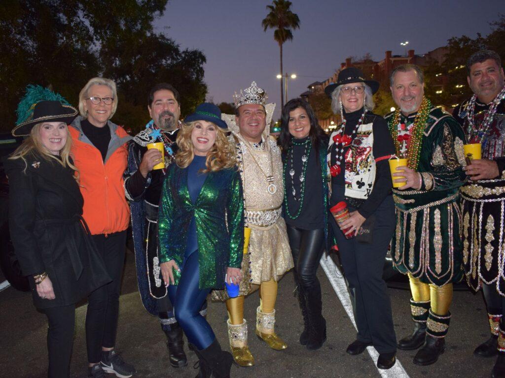 Part of the Krewe with Tampa Mayor Jane Castor in the Gasparilla Ybor Knight Parade - Source Krewe of Sant’ Yago